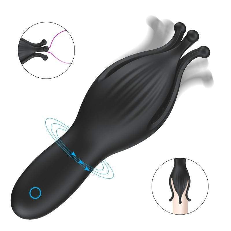 Black Squid Glans Vibrator for Men Kinky Cloth