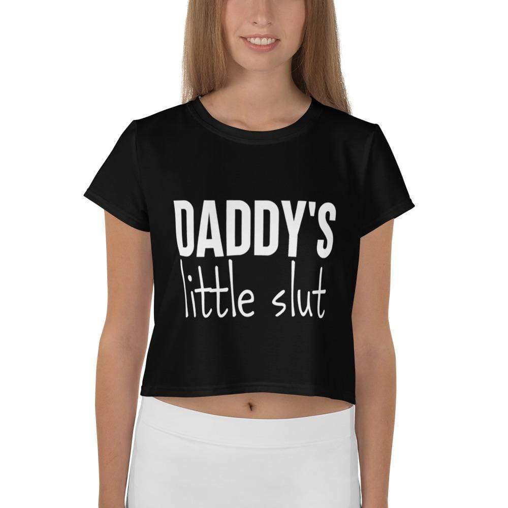 Daddys Little Slut Crop Top Tee Kinky Cloth