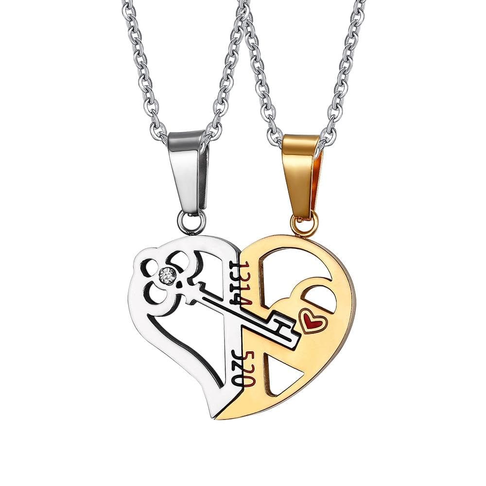 Lock and Key Couple Necklace