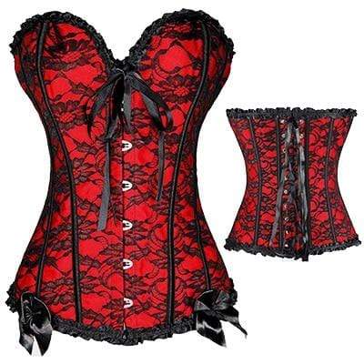 Red & Black💋, Corset (by Corset Story) with some shiny …