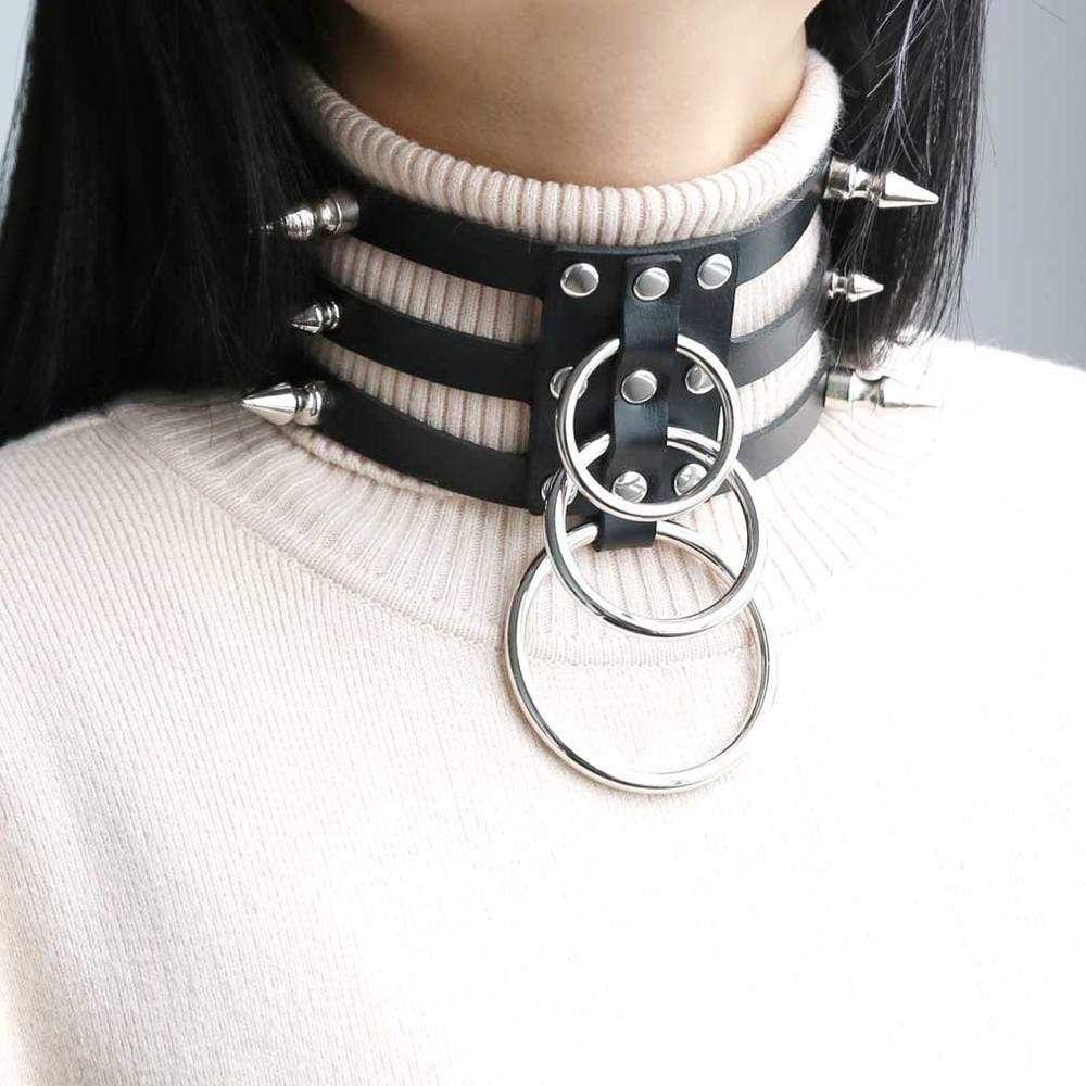 Goth Spiked Metal Choker