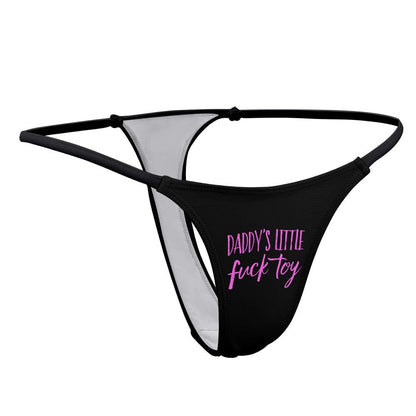 Daddy's Little Fuck Toy Pink / Black Sexy Thin Thong – Kinky Cloth