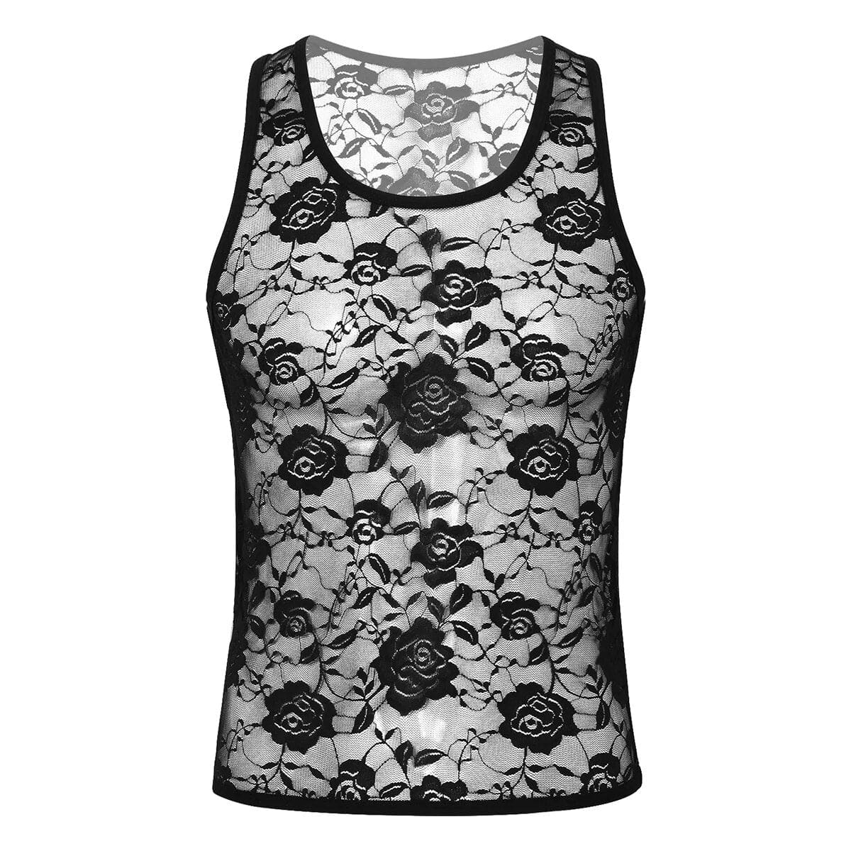 Kinky Cloth Black A / M Floral Lace Muscle Fitted Top