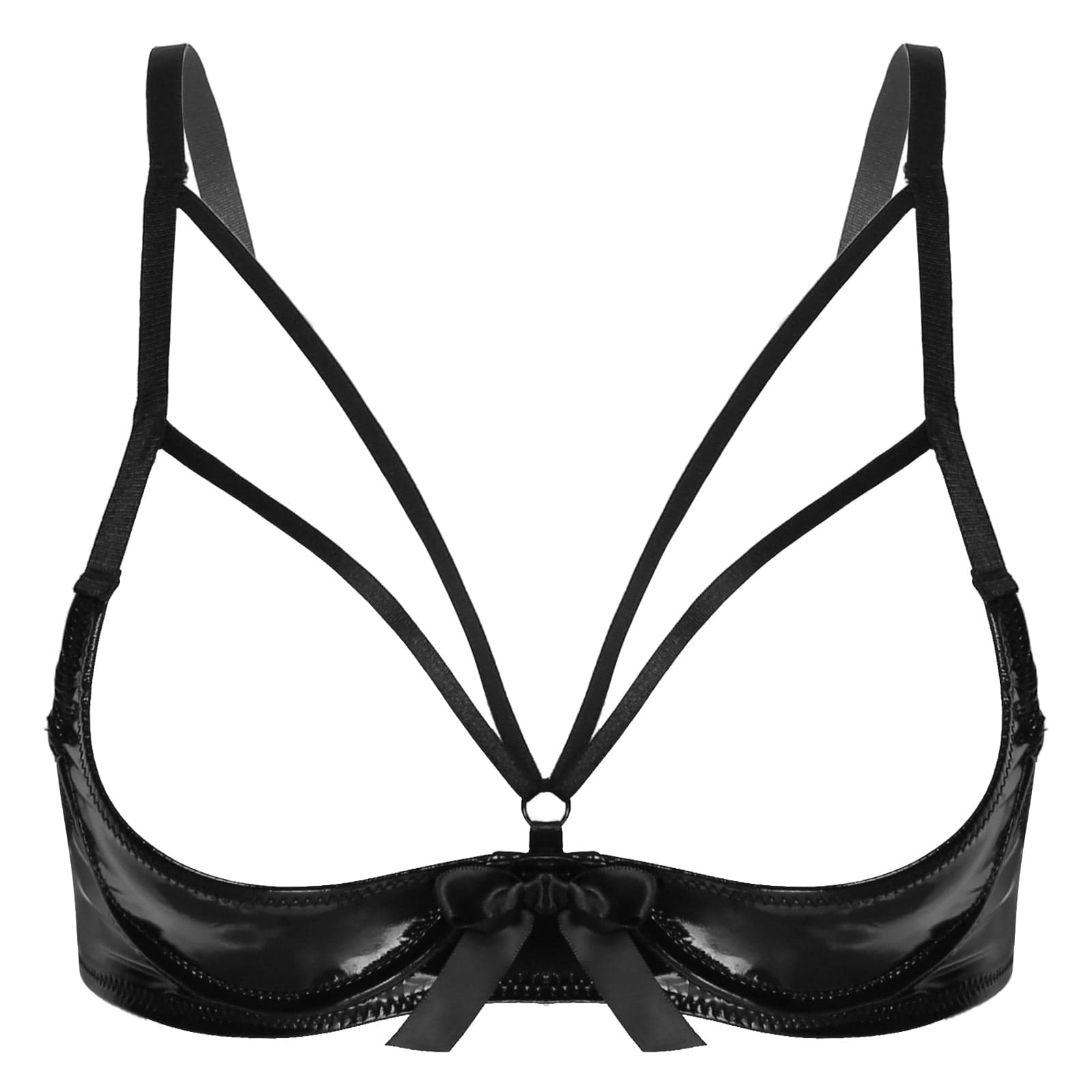 Strappy Open Cup Bra Soft And Stretchy Fabric Kinky Cloth 