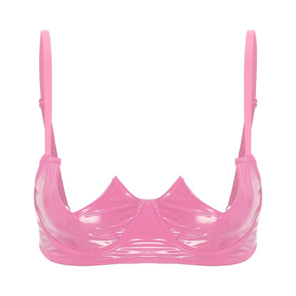 Kinky Cloth Hot Pink / AA V-Notch Underwired Cups Bra