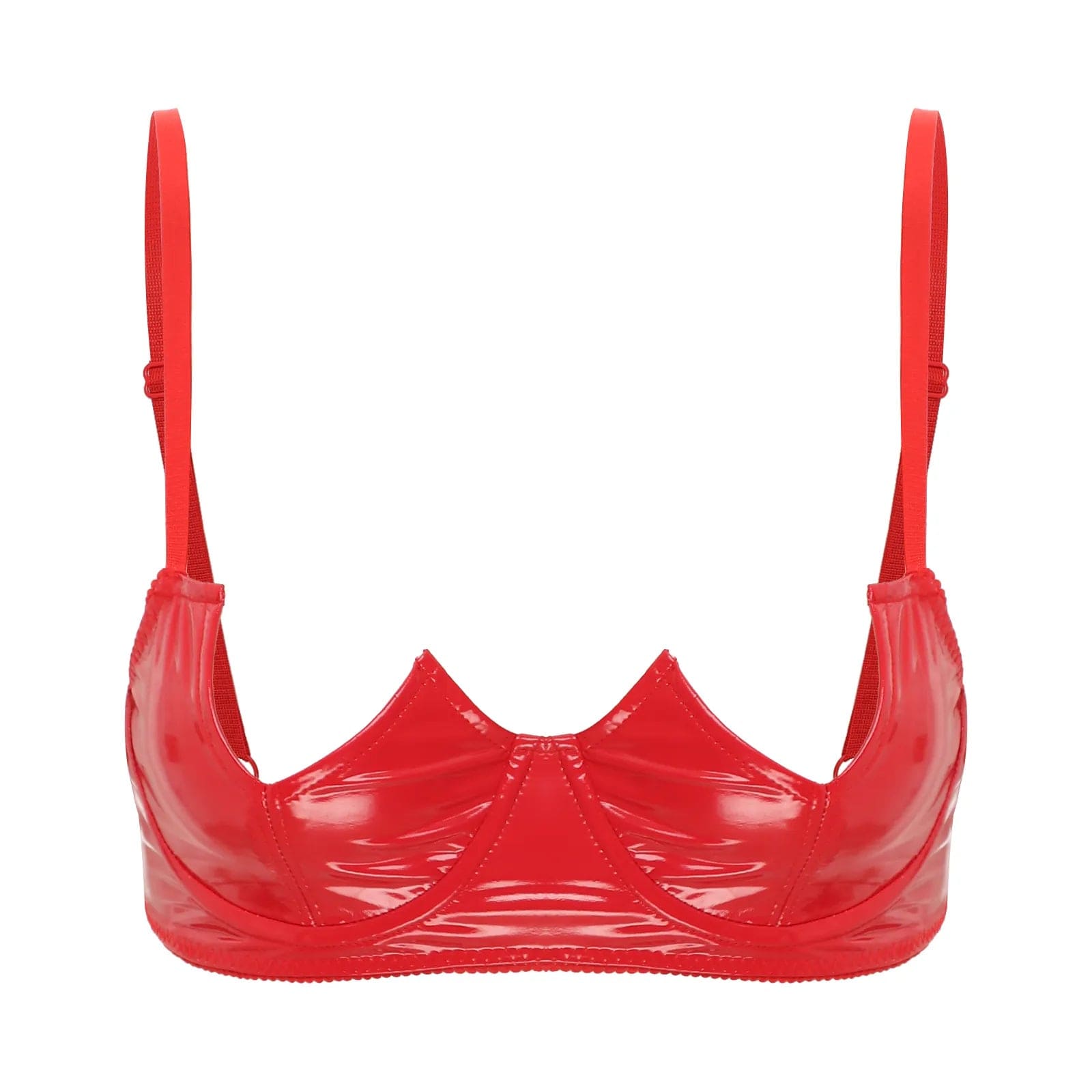 Kinky Cloth Red / AA V-Notch Underwired Cups Bra