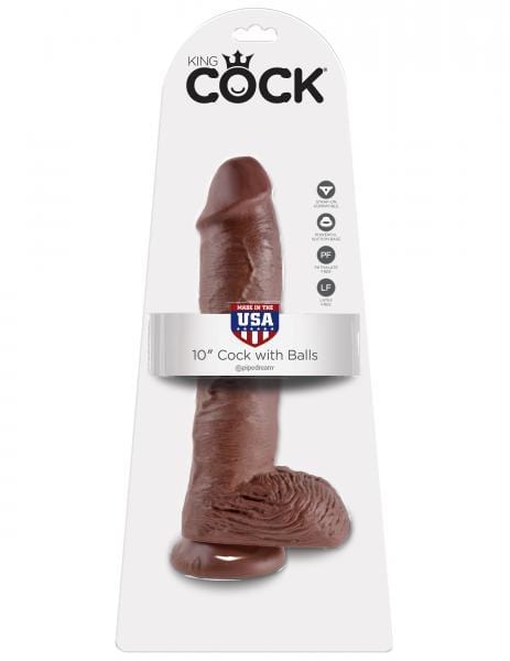 Pipedream Products Dildos 10 Inches C*ck Balls - Brown