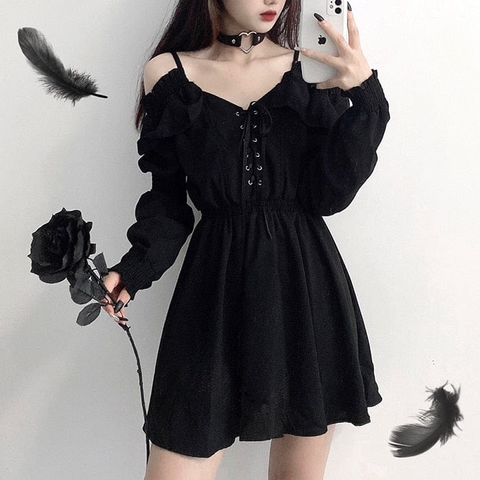 Kinky Cloth Black / M Black Off Shoulder Dress