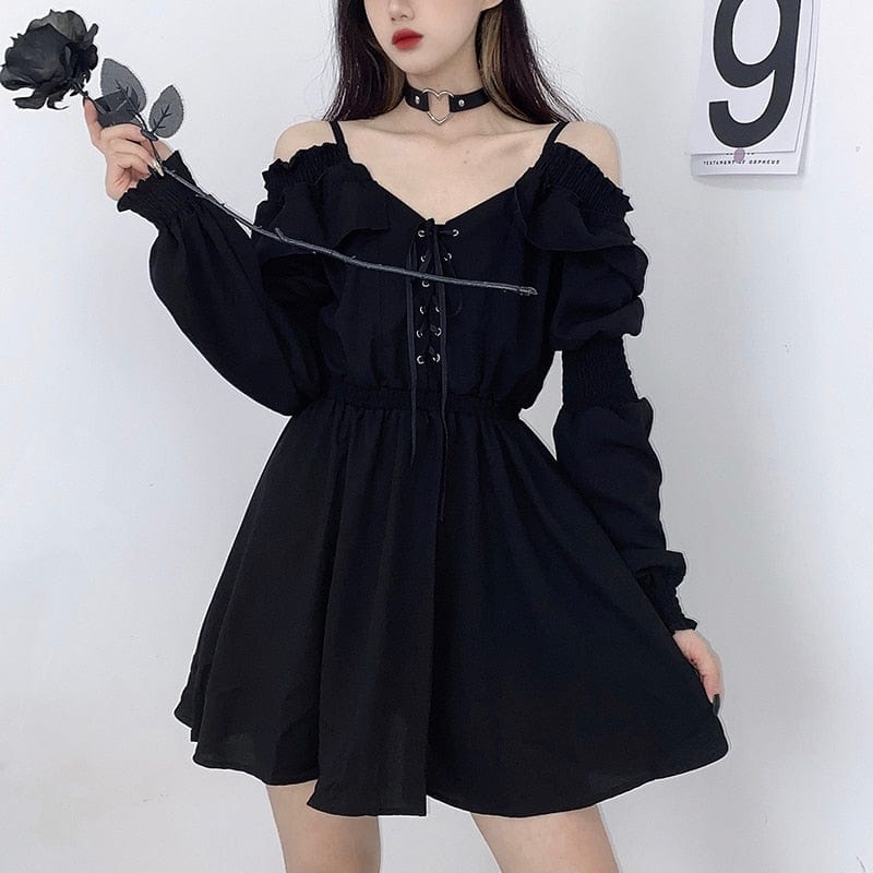 Kinky Cloth Black Off Shoulder Dress