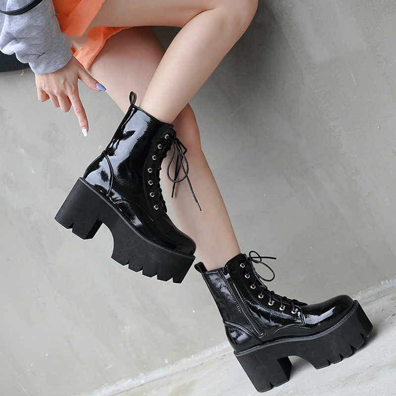 Patent Leather Shiny Goth Boots