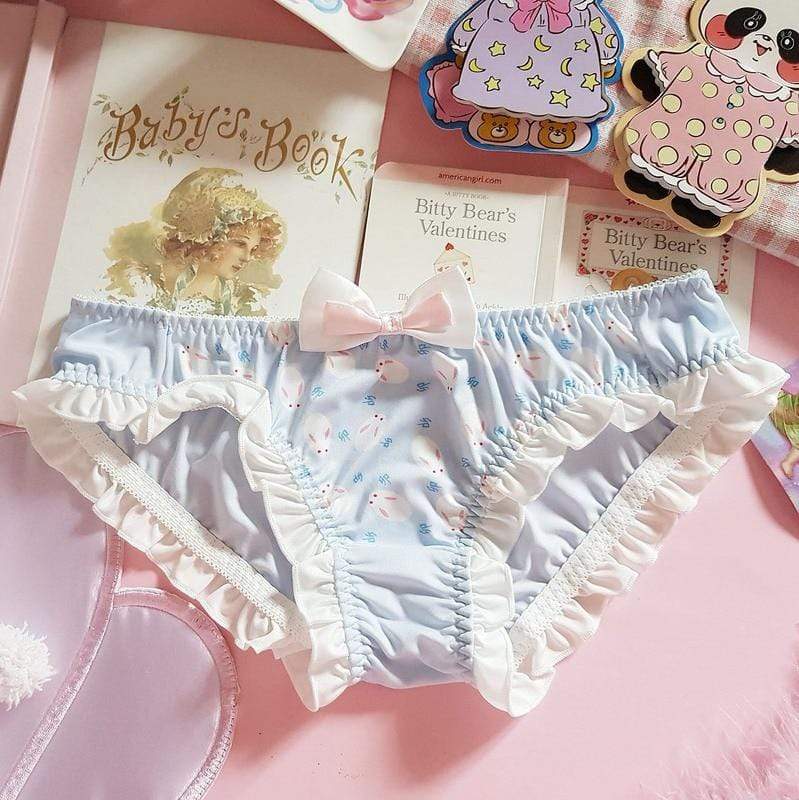 Honey Girl Soft Girl Underwear Love Rabbit Printed Underwear
