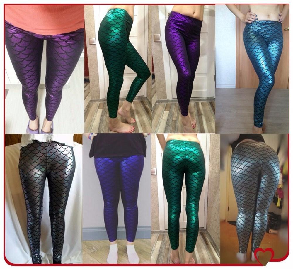 Shiny High Waist Fish Scale Crop Mermaid Leggings For Women Stretchy Skinny  Mermaid Trousers With Printed Design OA3221 From Good_clothes, $5.43 |  DHgate.Com