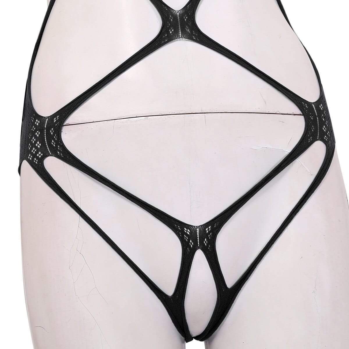 Erotic Open Crotch Harness Bodysuit billede