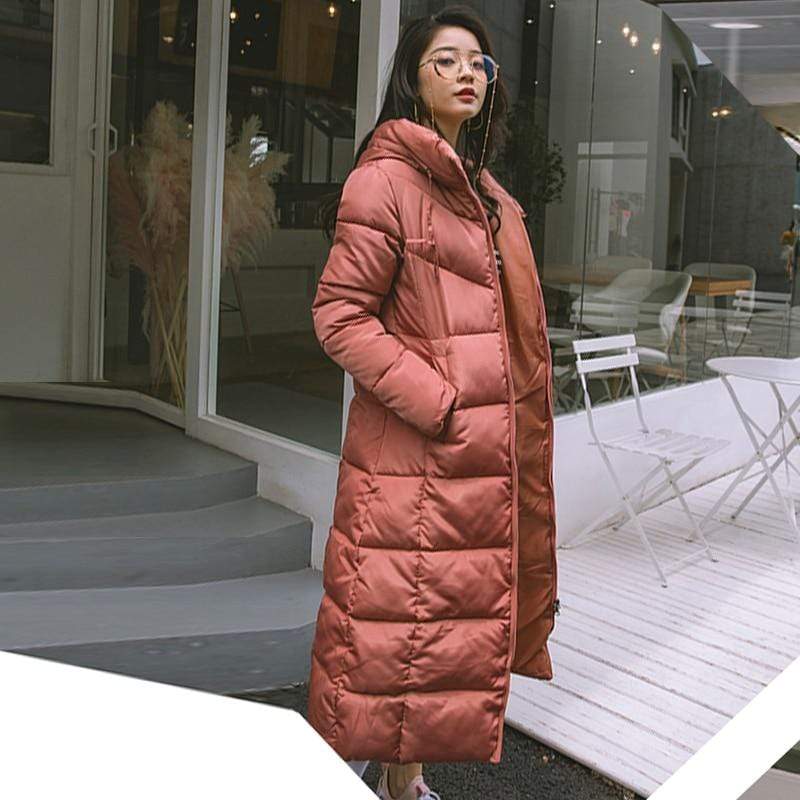 Ladies extra store long padded coat