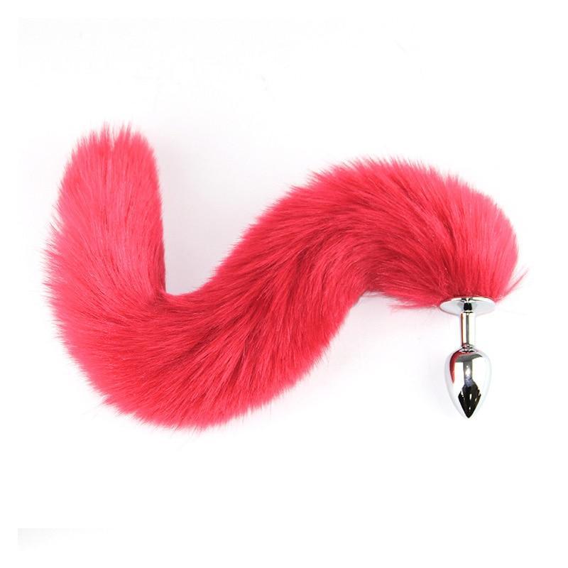 Kinky Cloth Black Furry Fox Tail