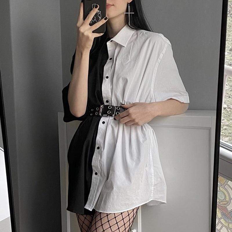 Black and clearance white outfit korean