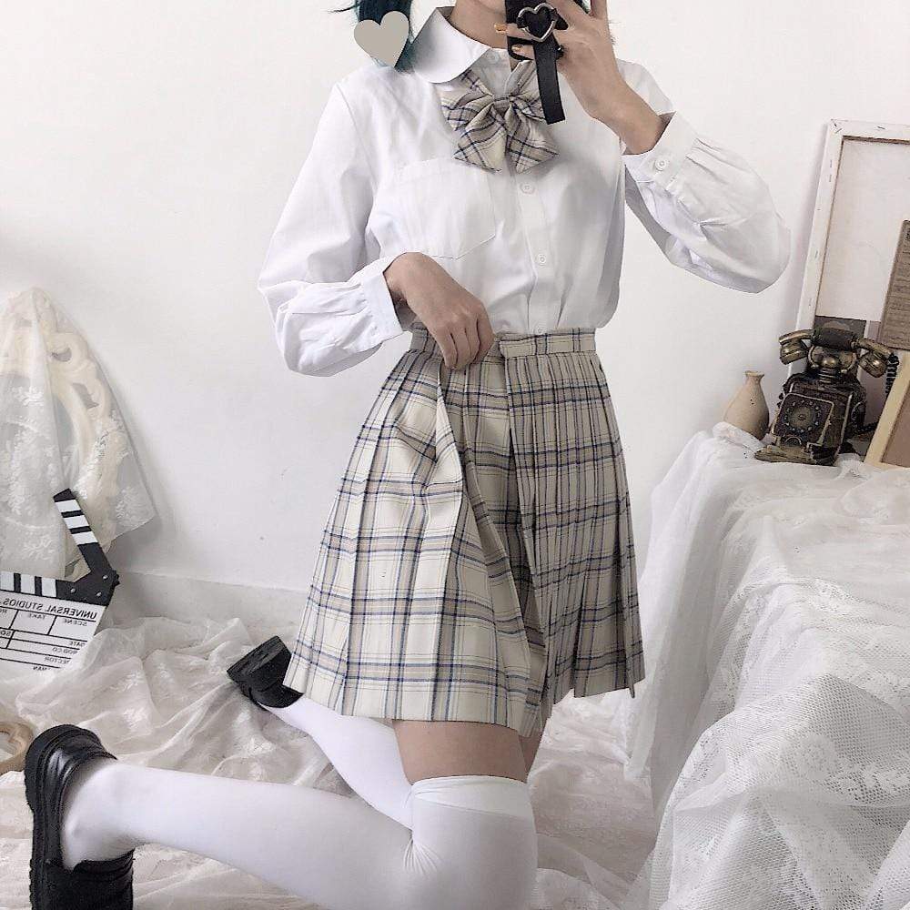 Japanese Preppy Style Pleated Skirt – Kinky Cloth