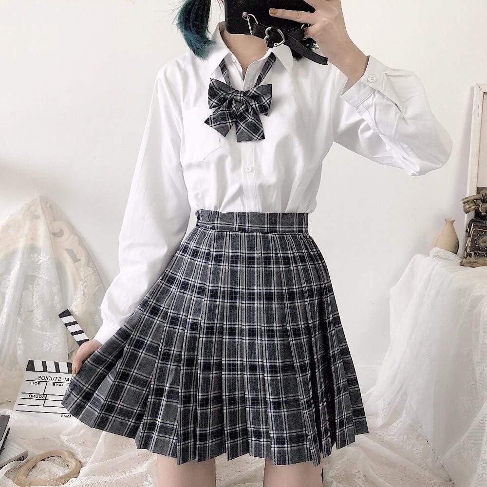 Japanese Preppy Style Pleated Skirt – Kinky Cloth