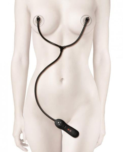 Doc Johnson Bondage Kink Swell  Auto Vibrating Nipple Sucker Cups Black