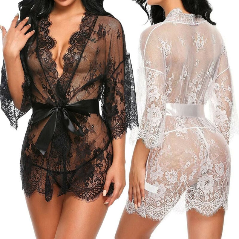 Kinky Cloth Lace See-through Babydoll Robe