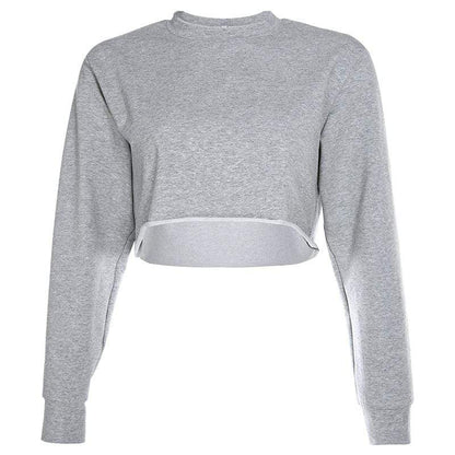 Get Loose Long Sleeve Knit Crop Top (Grey)- FINAL SALE - ShopperBoard