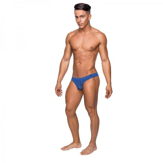 Male Power Sexy Wear Male Power Seamless Sleek Thong Blue Sheer Pouch Sm