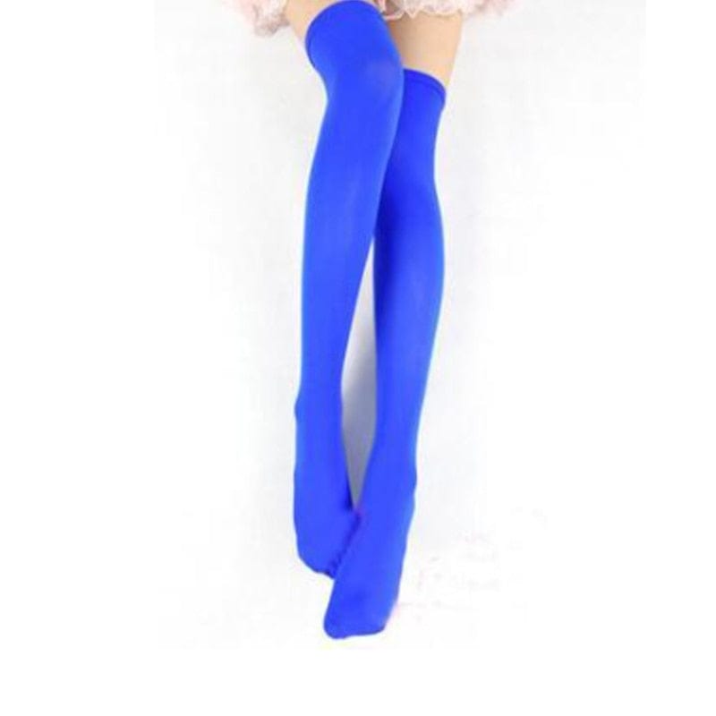 Kinky Cloth Blue / 55cm Neon Mesh Thigh High Socks