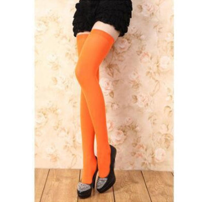 Kinky Cloth Orange / 55cm Neon Mesh Thigh High Socks
