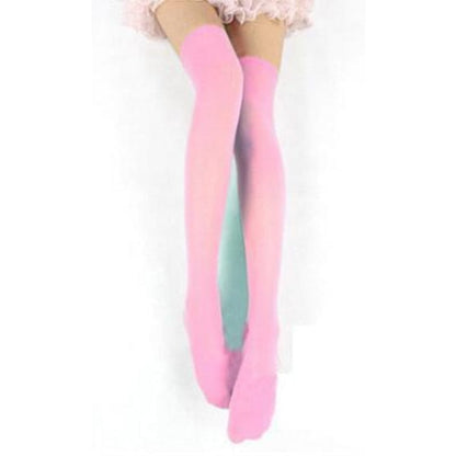 Kinky Cloth Pink / 55cm Neon Mesh Thigh High Socks
