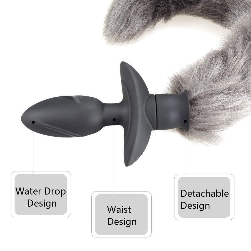 Pet Play Tail Vibrator w Remote Wag and Vibrate Kinky Cloth