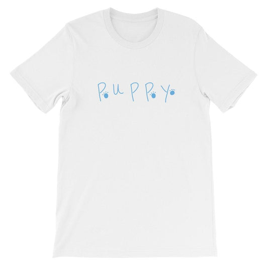 Kinky Cloth Top Crop Top - S / White/ Black Font Puppy Paw Prints Top