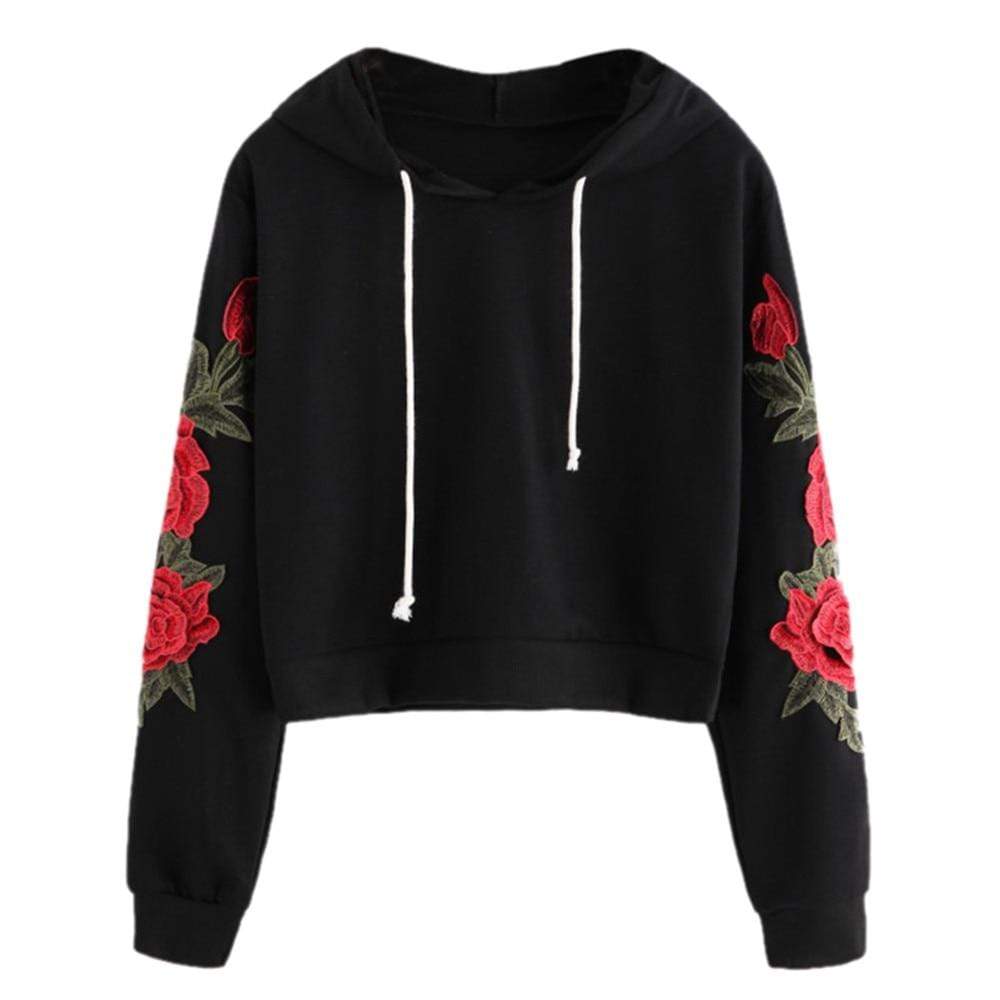 Rose Embroidered Hoodie – Kinky Cloth