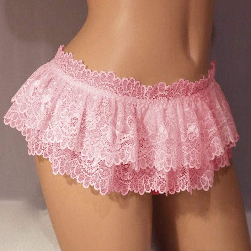 Sissy Lace Ruffled Mini Skirt – Kinky Cloth