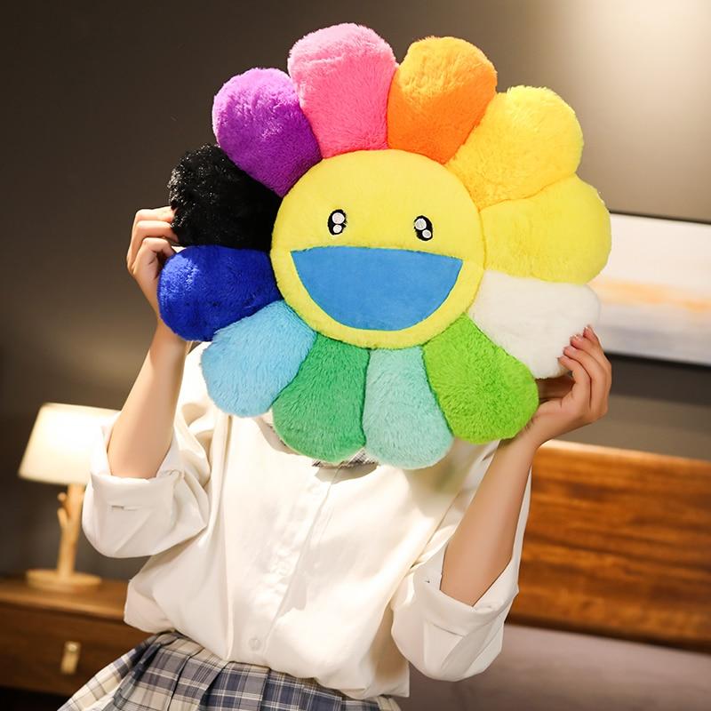 Stuffed Rainbow Flower Chair Cushion Kinky Cloth