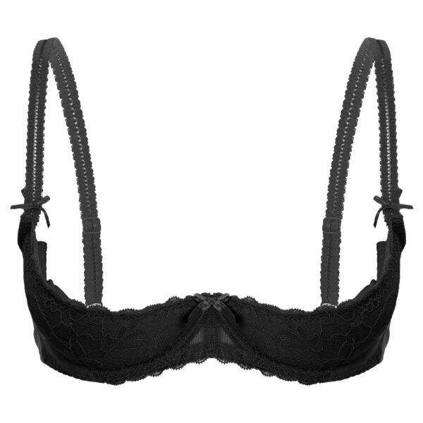 Kinky Cloth Black A / AA 1/2 Cup Underwire Lace Bra