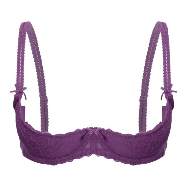 Kinky Cloth Purple A / AA 1/2 Cup Underwire Lace Bra