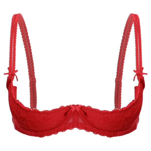 Kinky Cloth Red A / AA 1/2 Cup Underwire Lace Bra