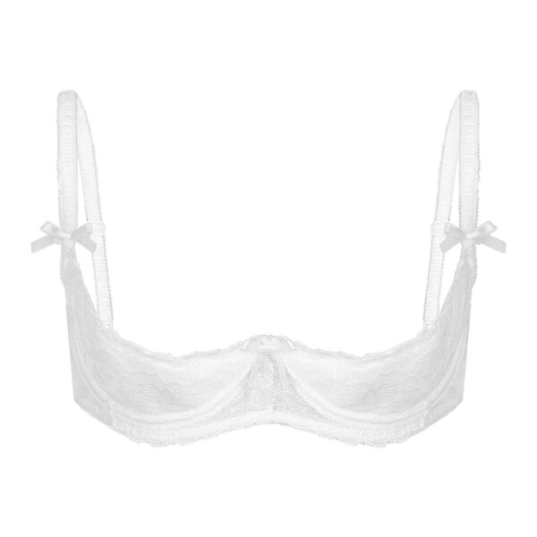 Kinky Cloth White A / AA 1/2 Cup Underwire Lace Bra