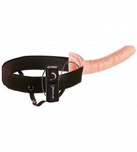 Pipedream Products Men's Toys 10in Vibrating Hollow Strap On - Beige