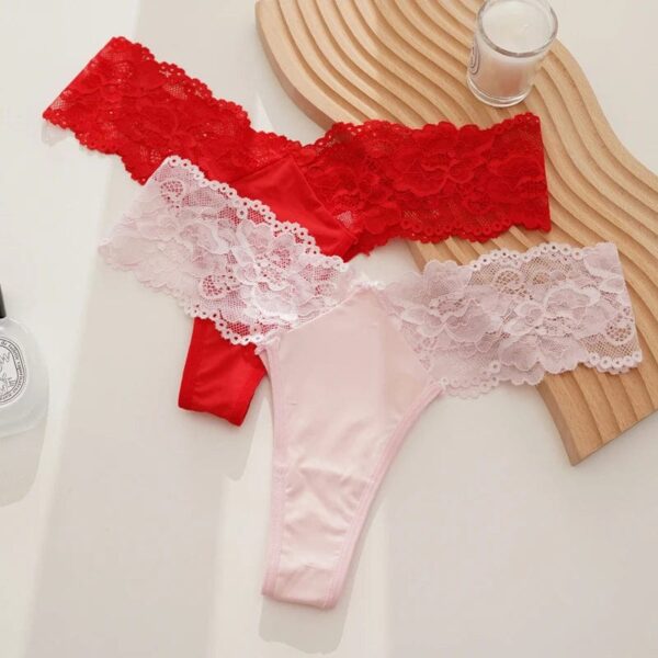 Kinky Cloth 2Pcs/Lot Lace Low-waist Thong