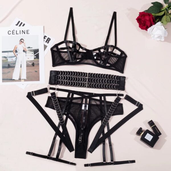 Kinky Cloth 3-Piece Cut Out Lingerie Set