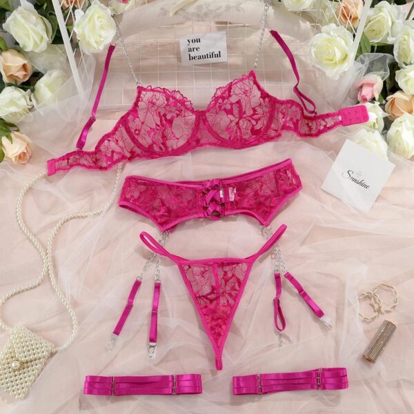 Kinky Cloth 3-Piece Embroidery Lingerie Set