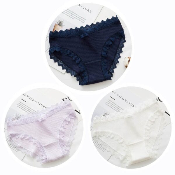 Kinky Cloth Image color 1 / M / 3PCS 3pcs Cotton Lace Panties