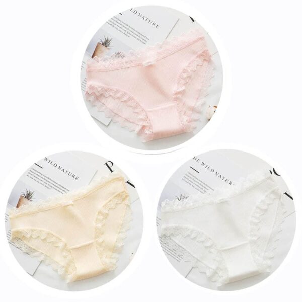 Kinky Cloth Image color 10 / M / 3PCS 3pcs Cotton Lace Panties