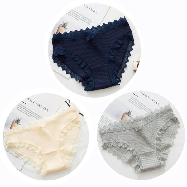 Kinky Cloth Image color 12 / M / 3PCS 3pcs Cotton Lace Panties