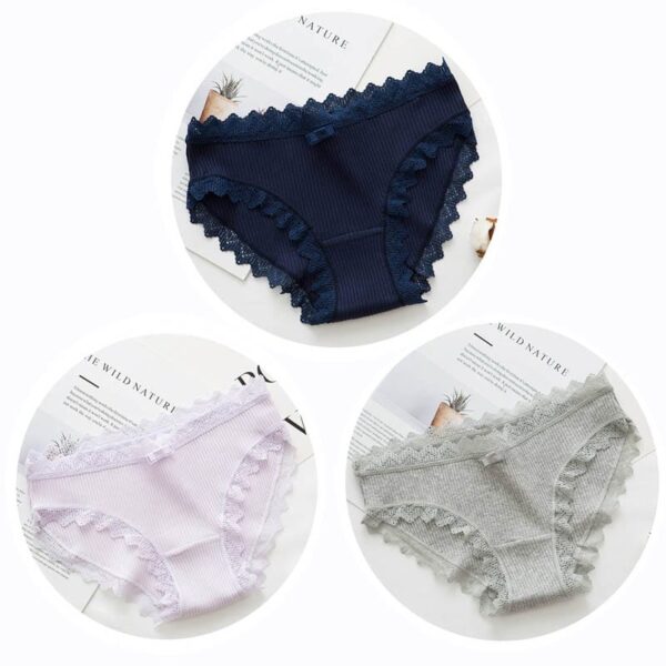 Kinky Cloth Image color 2 / M / 3PCS 3pcs Cotton Lace Panties