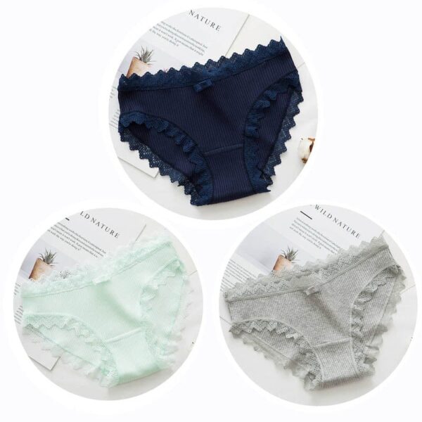 Kinky Cloth Image color 3 / M / 3PCS 3pcs Cotton Lace Panties