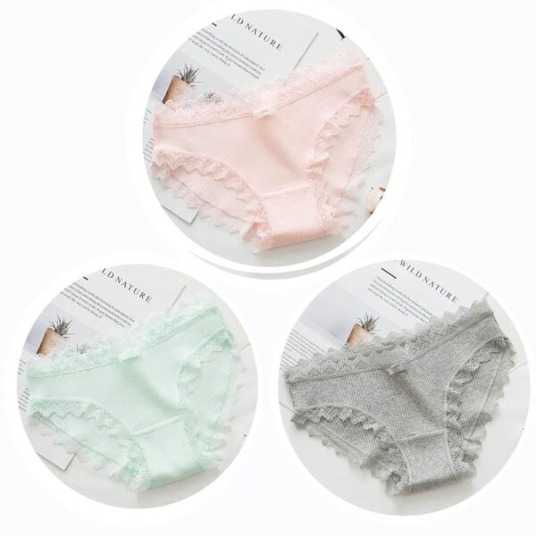 Kinky Cloth Image color 4 / M / 3PCS 3pcs Cotton Lace Panties