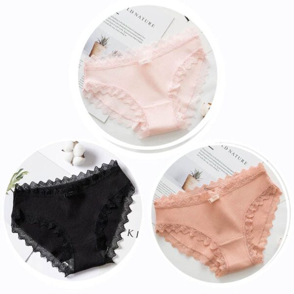 Kinky Cloth Image color 6 / M / 3PCS 3pcs Cotton Lace Panties