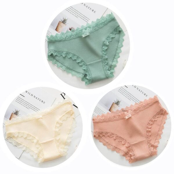 Kinky Cloth Image color 8 / M / 3PCS 3pcs Cotton Lace Panties